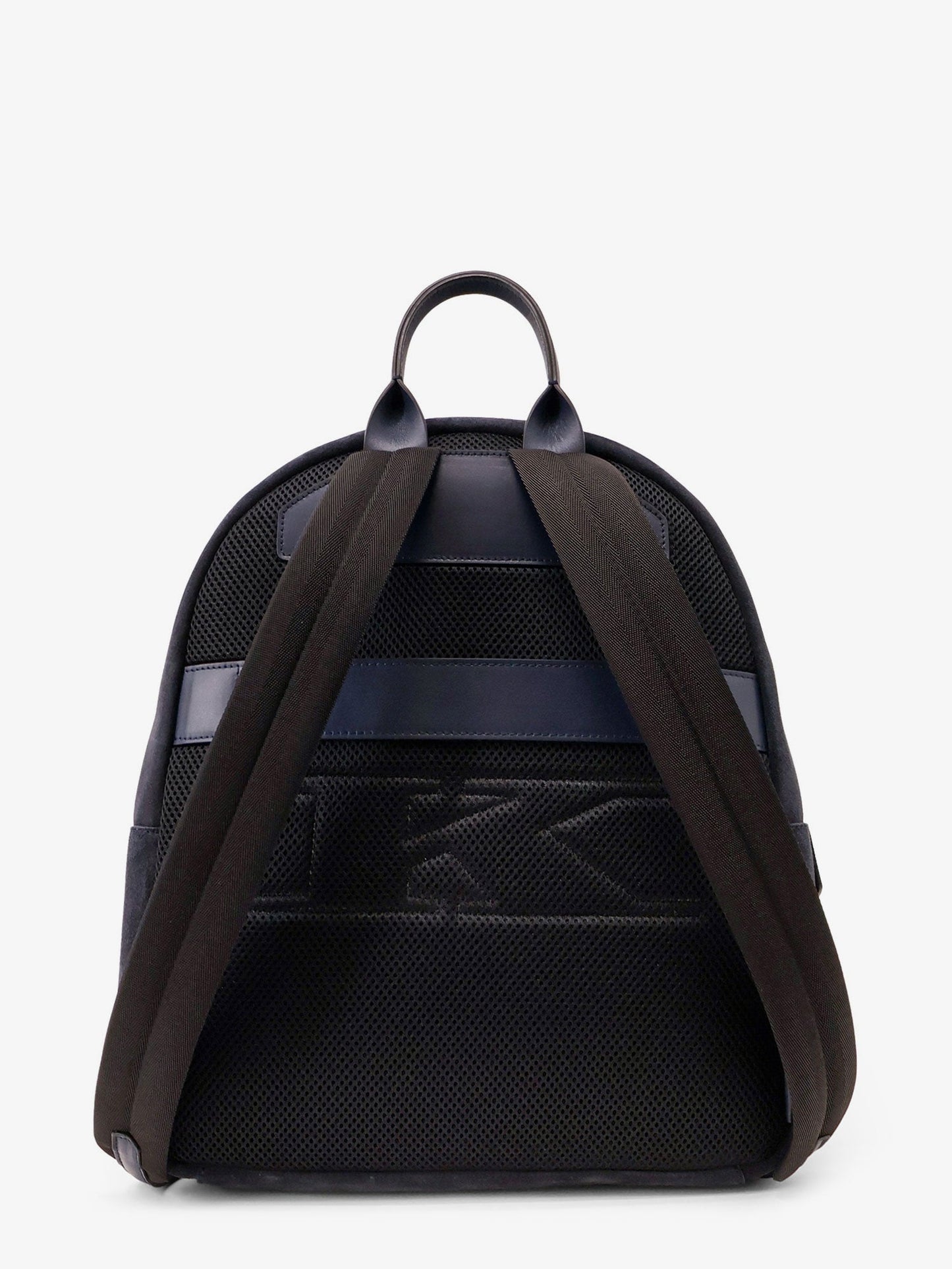 Suede backpack with engraved logo