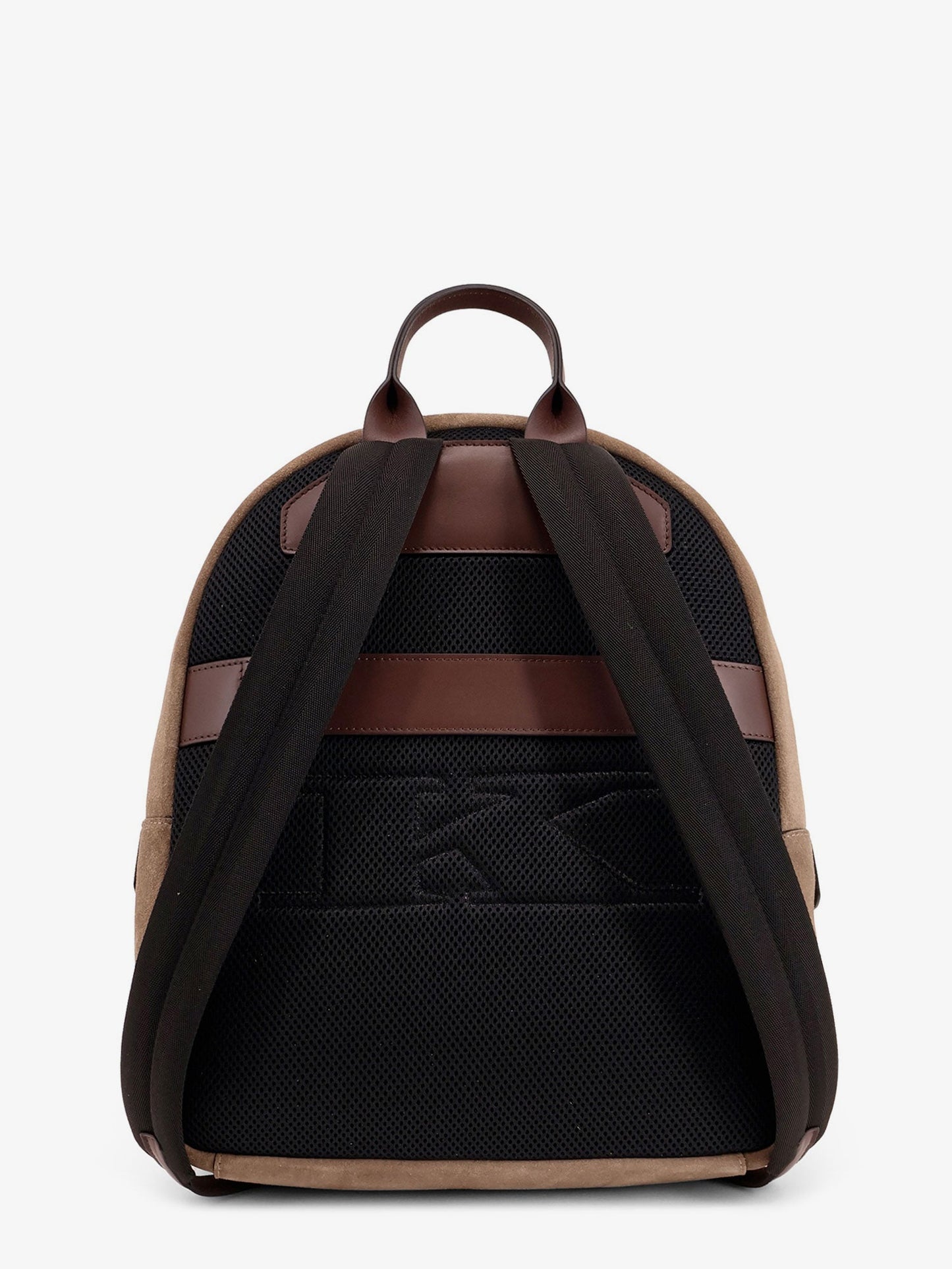 Suede backpack with engraved logo