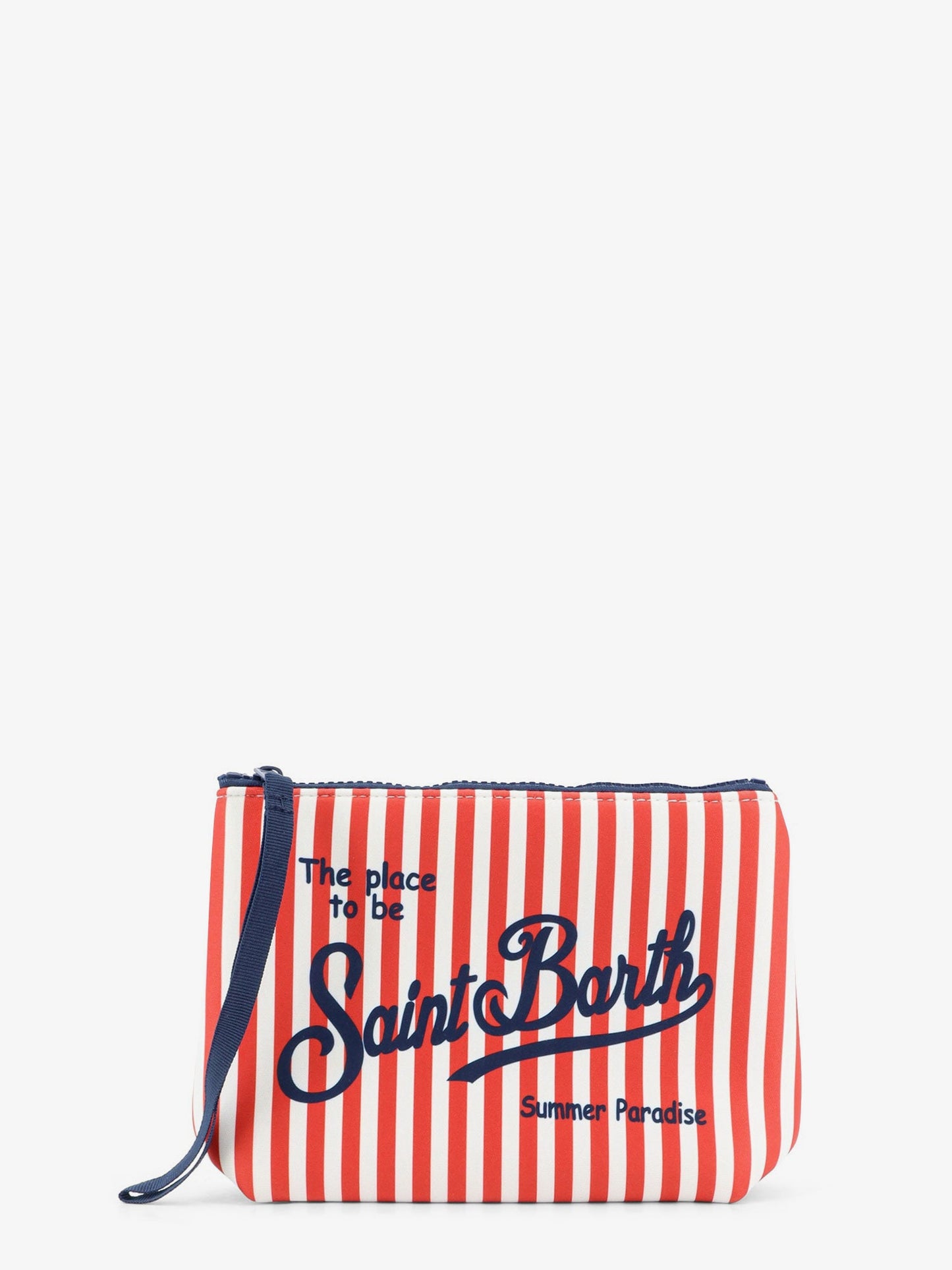 Aline scuba clutch with striped pattern