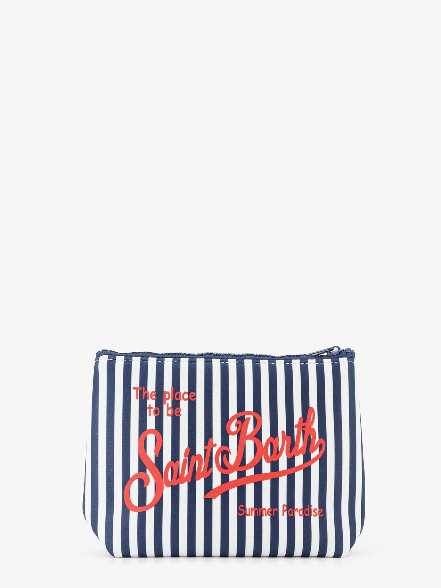 Aline scuba clutch with striped pattern