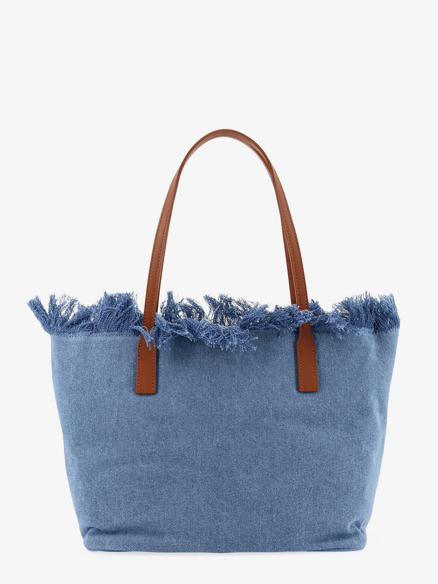 City bag denim shoulder bag with front embroidered logo