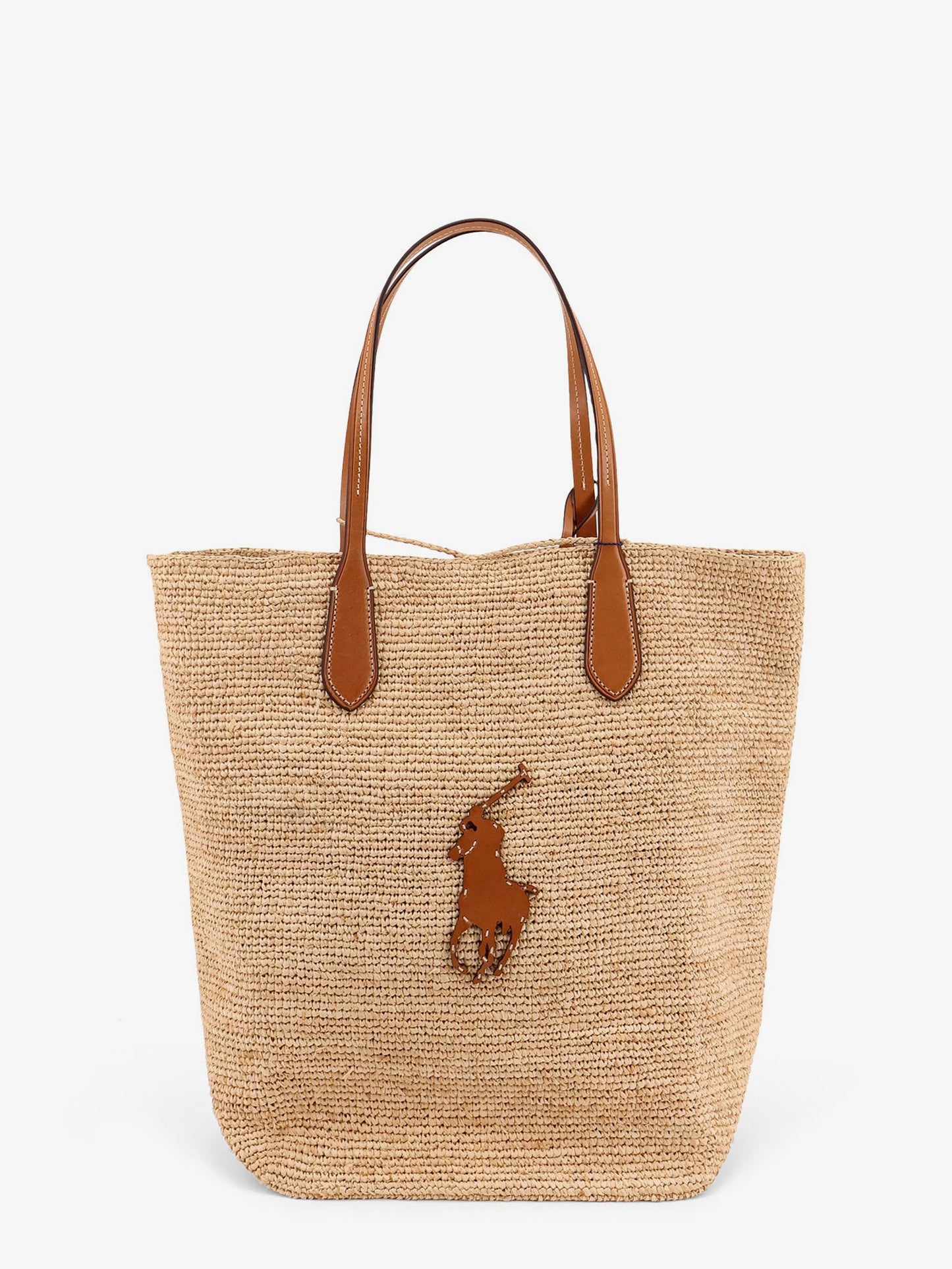 Leather shoulder bag with logo on the front