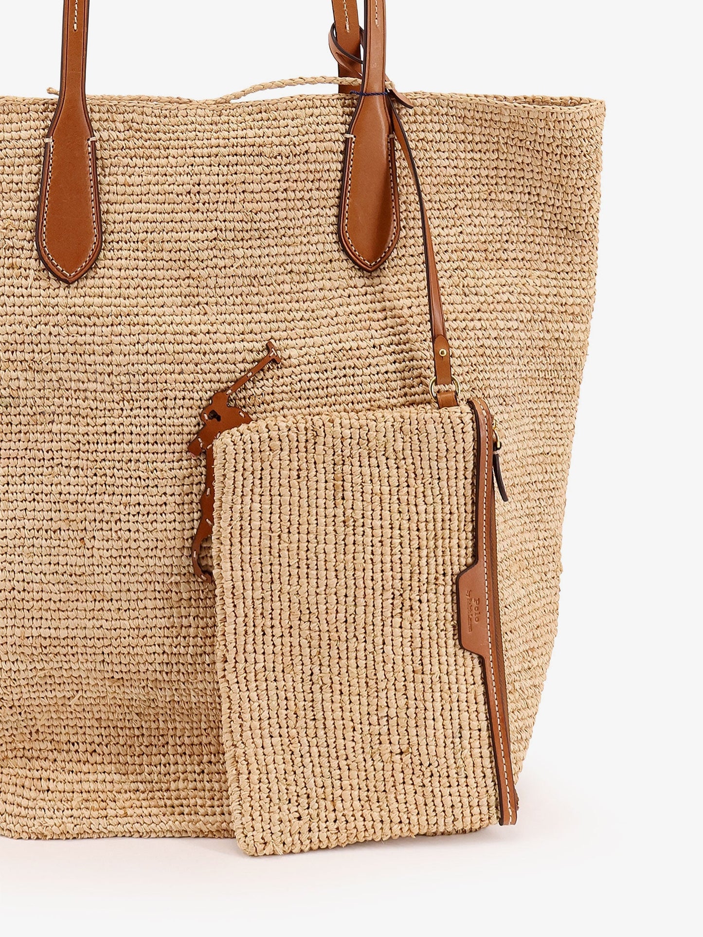 Leather shoulder bag with logo on the front