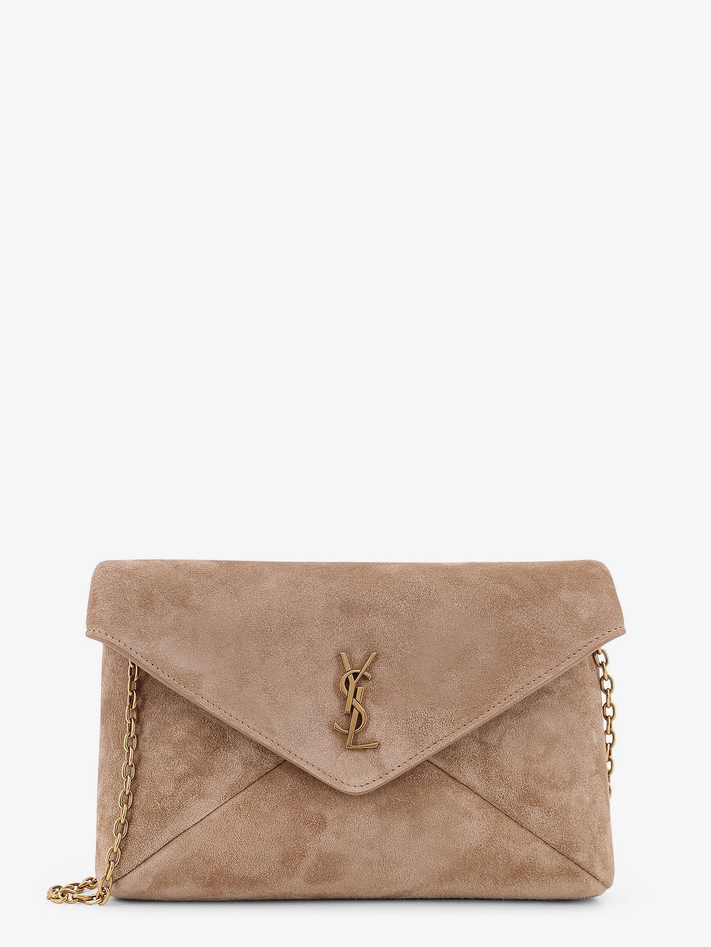 Suede crossbody with metal Cassandre logo