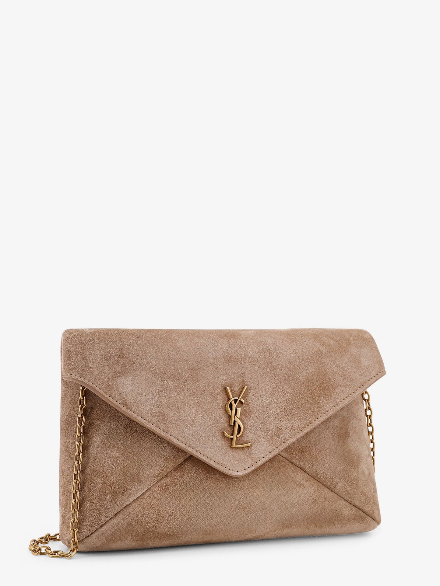 Suede crossbody with metal Cassandre logo