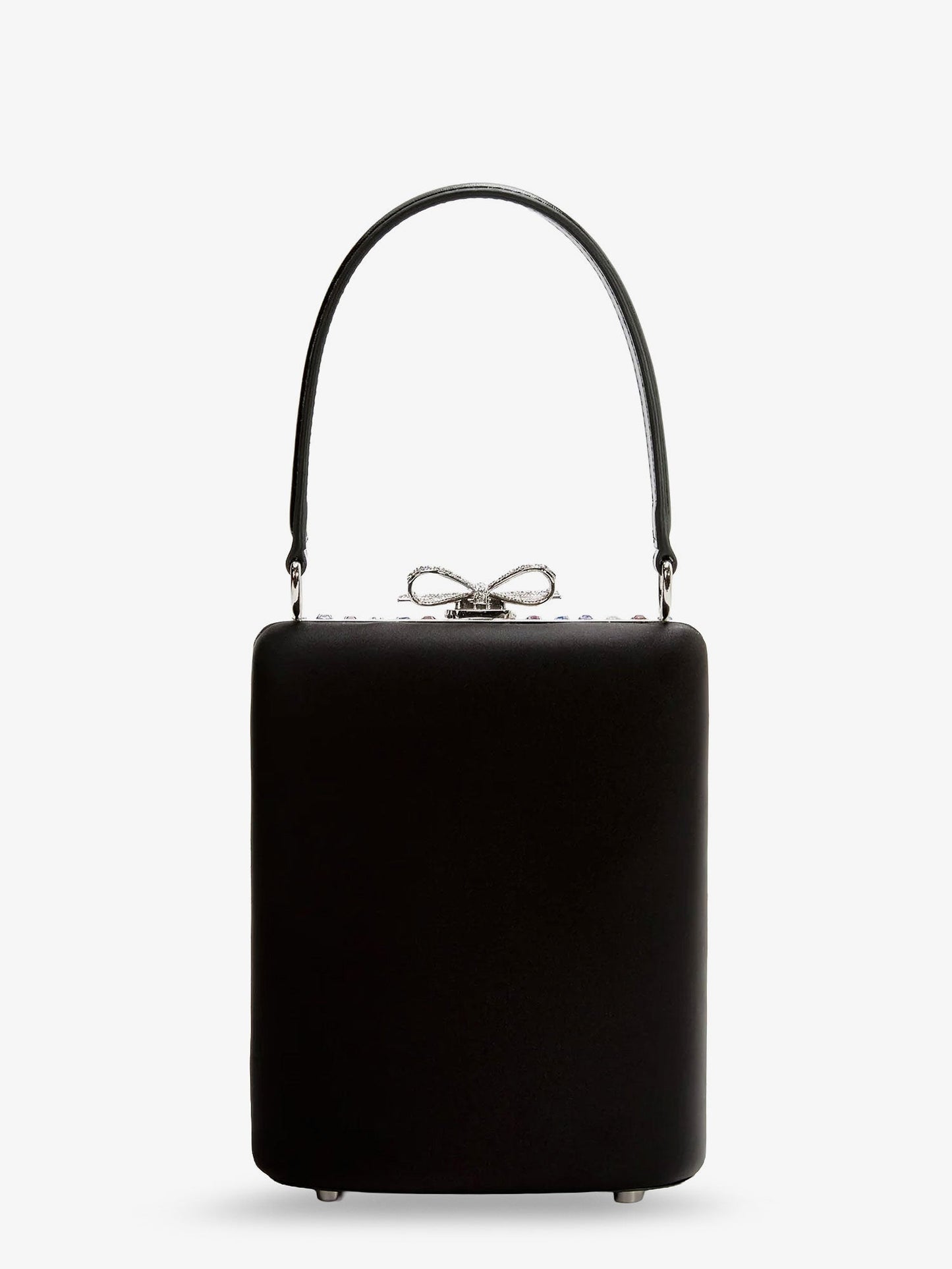 Leather crossbody bag with all-over crystals