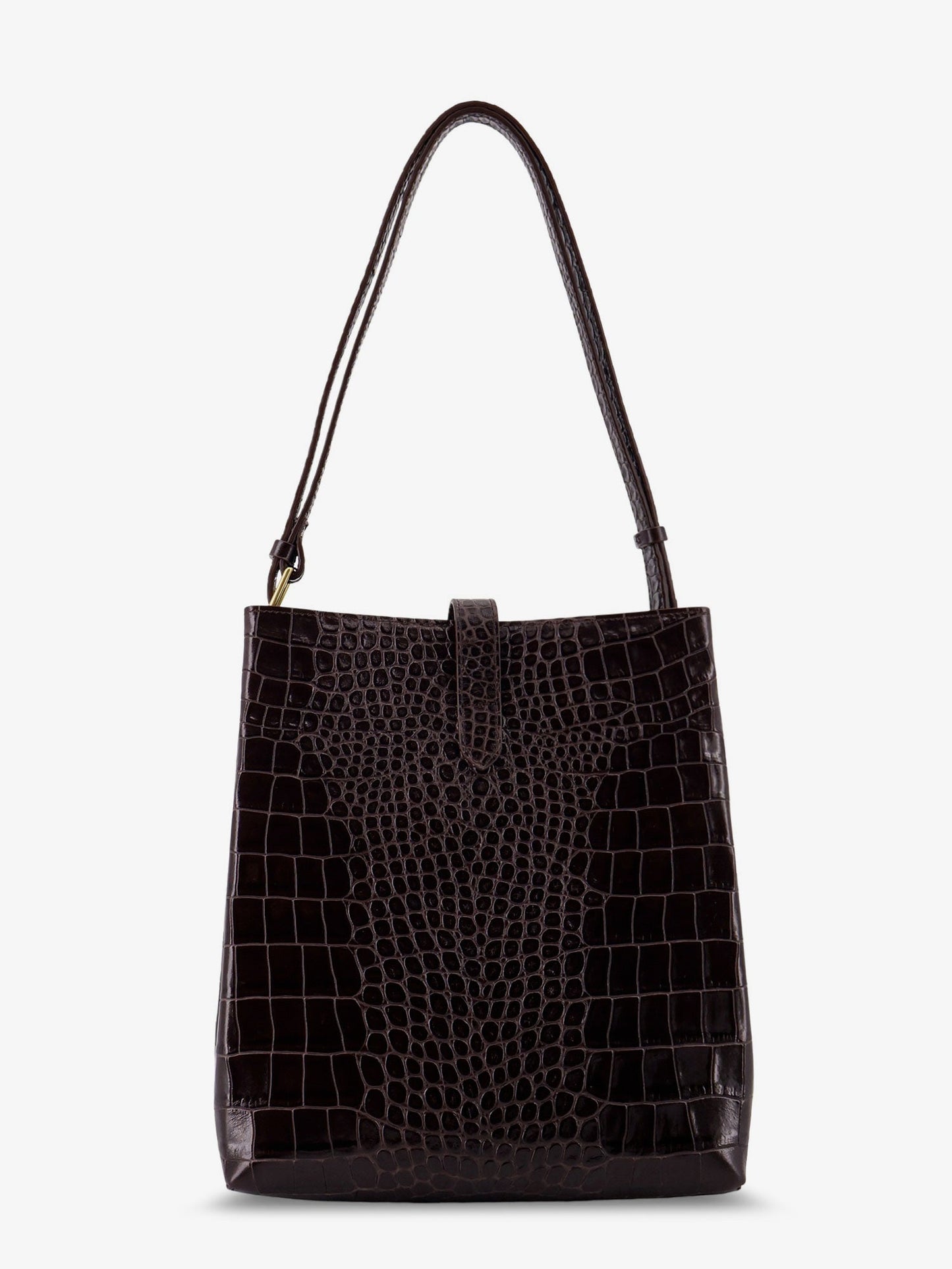 Bello leather shoulder bag with croco effect