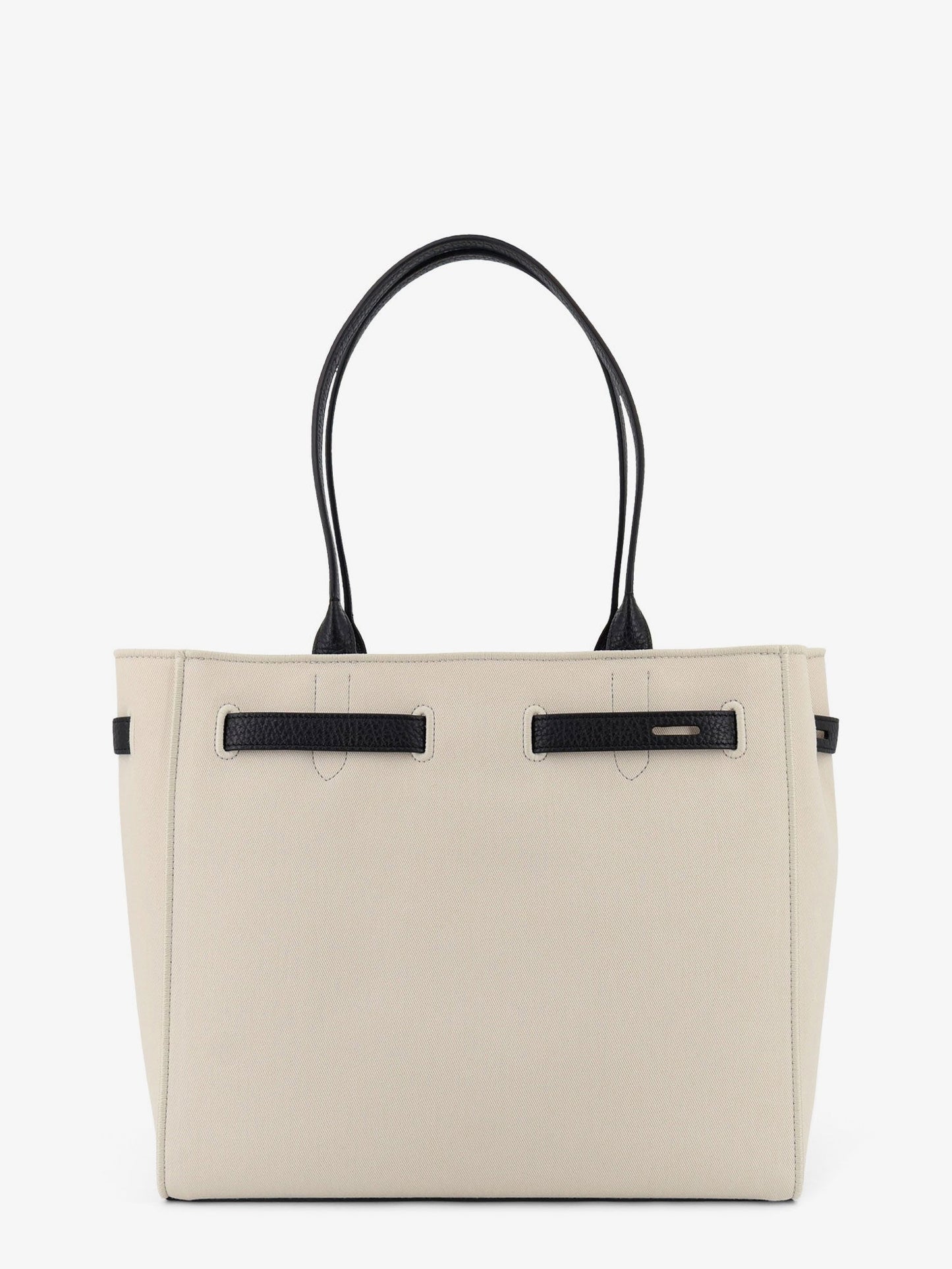 Canvas shoulder bag with engraved logo on the front