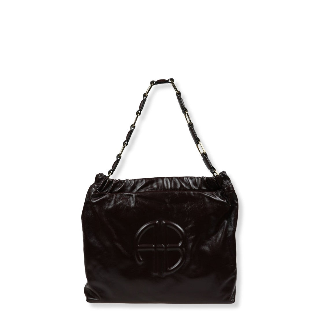 Anine Bing Minimalist Bordeaux Shoulder Bag With Structured Silhouette