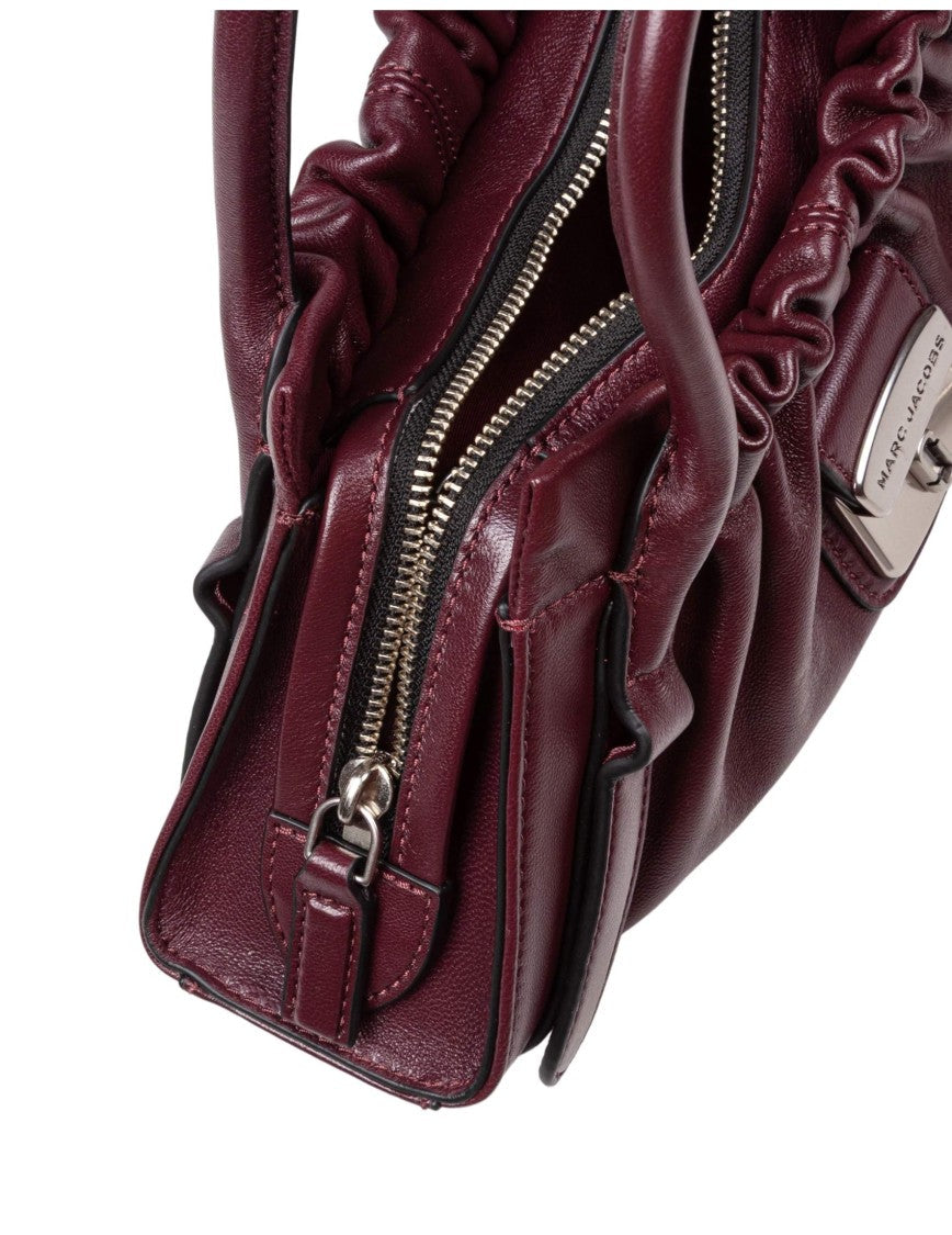 Marc Jacobs The Cristina Small Satchel Leather Handbag, Plum Color