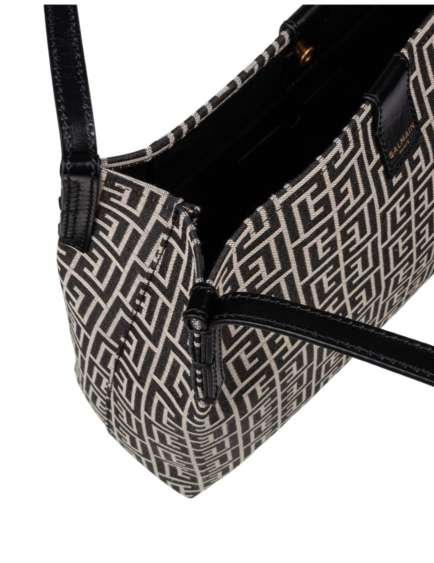 Balmain Release Canvas & Leather Shopper Bag