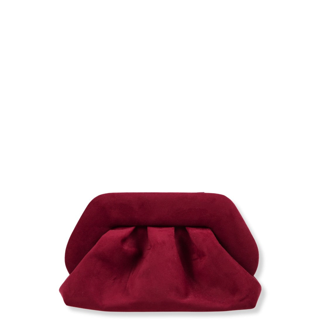 Themoirè Structured Suede Handheld Tote In Rich Prune