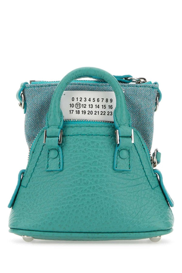 Maison Margiela Sea Green Leather And Fabric 5Ac Classique Baby Handbag