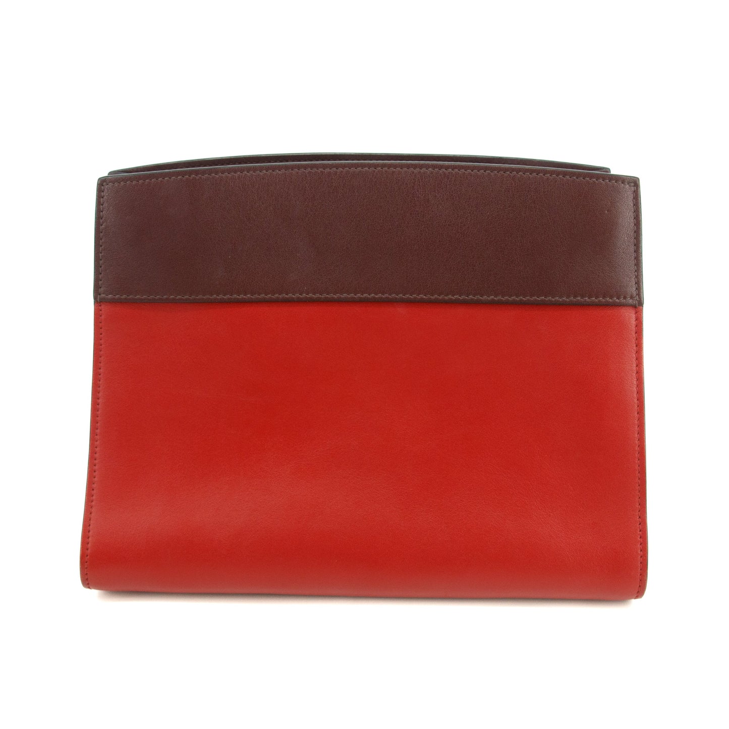 Prada Calfskin Bicolor Red x Burgundy Shoulder Bag