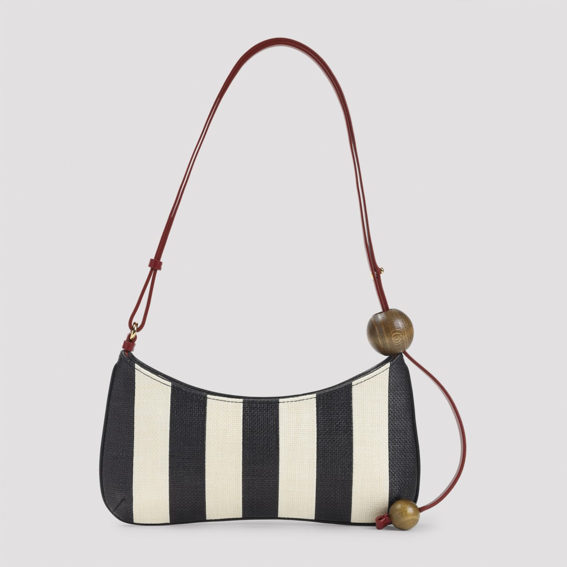 Jacquemus The Bisou Perle Black Raffia Handbag
