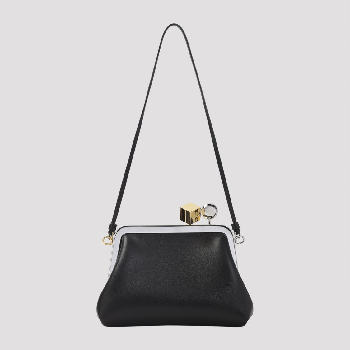 Jacquemus Structured Black Lamb Leather Bag