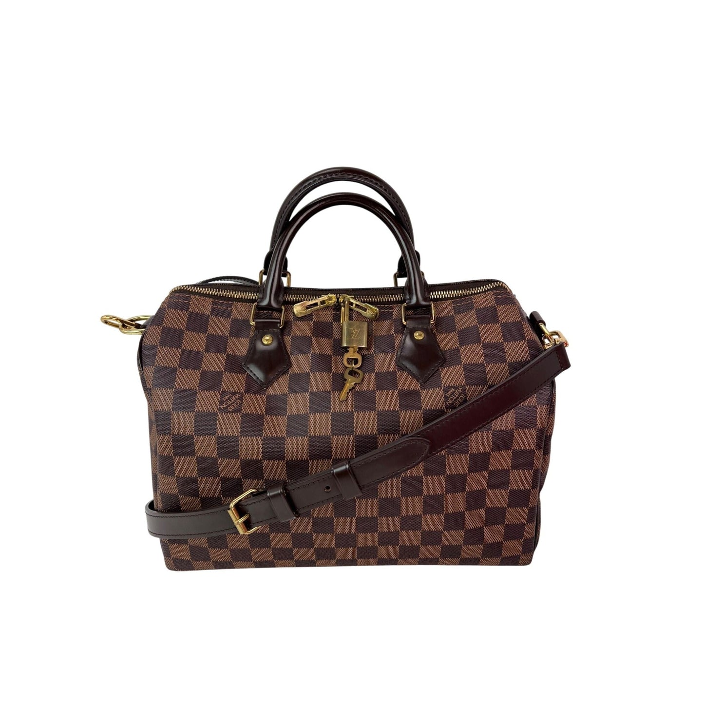 Louis Vuitton Speedy 30 Bandouliere Damier Ebene Satchel