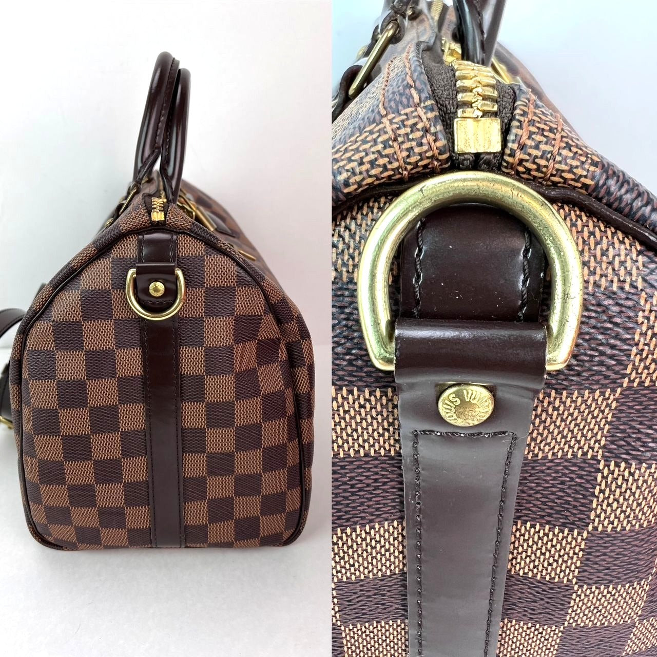 Louis Vuitton Speedy 30 Bandouliere Damier Ebene Satchel