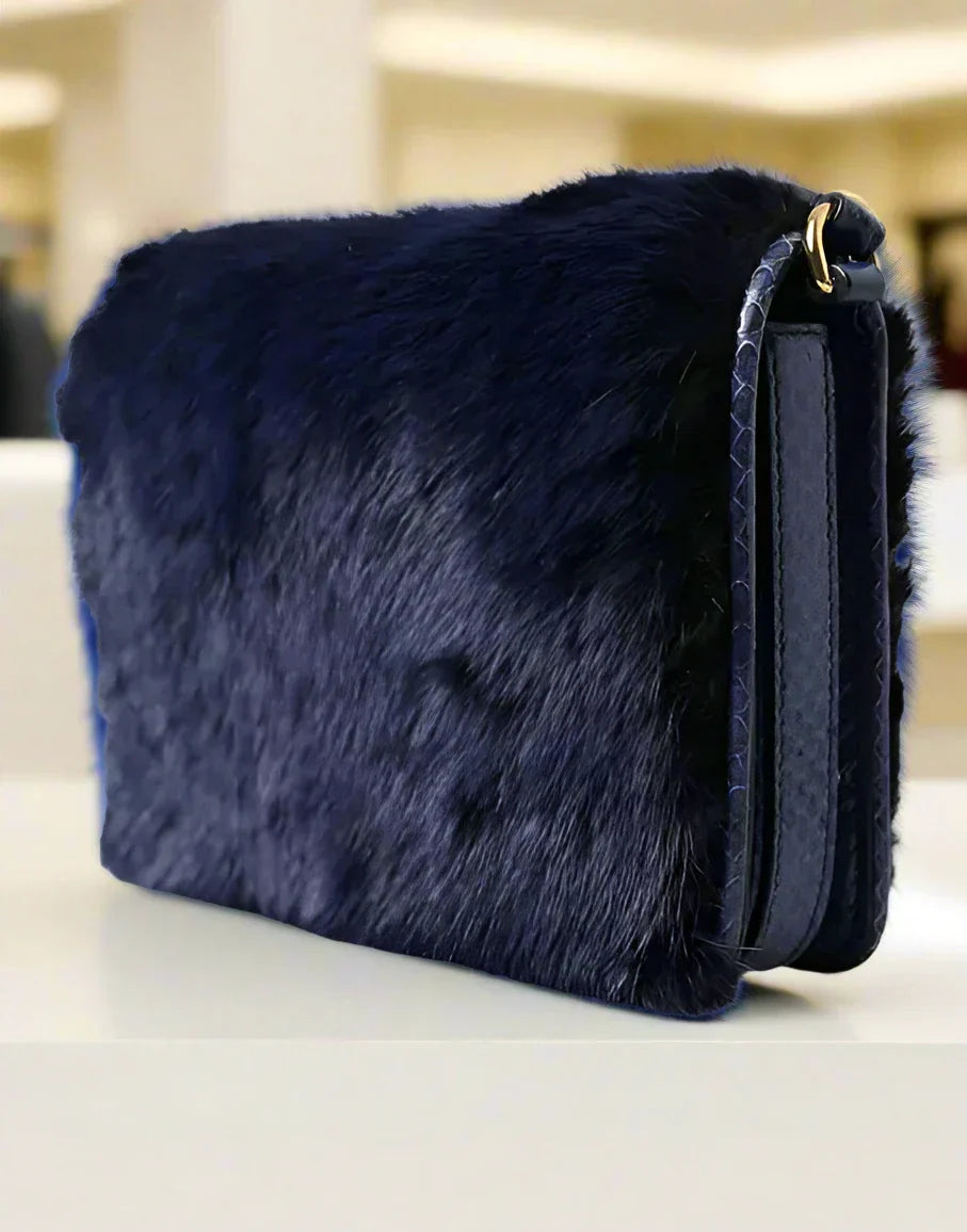 Dolce & Gabbana Blue Mink Shoulder Bag