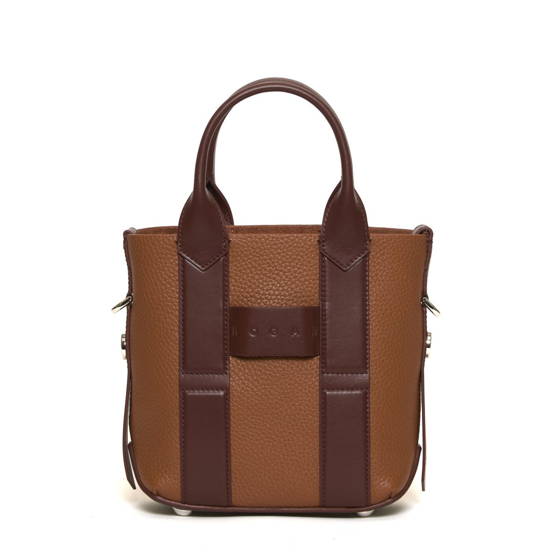 Hogan Textured Leather Shopping Bag With Adjustable Strap