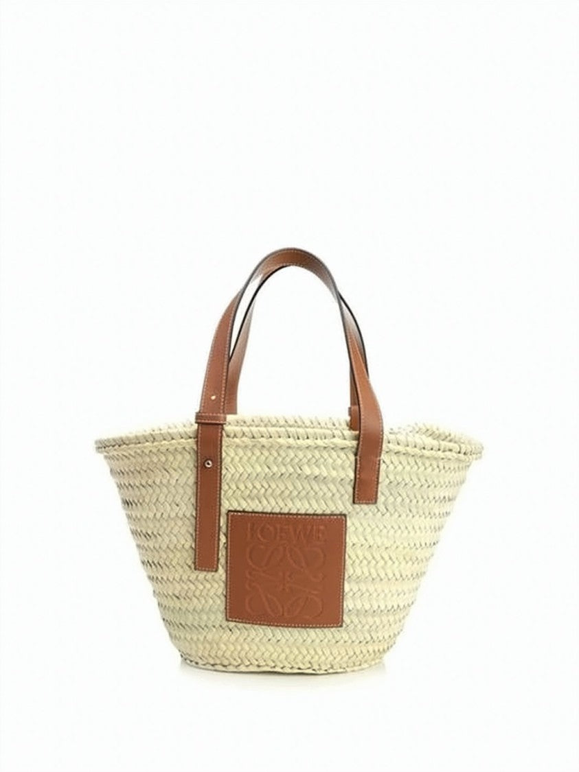 Loewe Woven Tote Bag With Sturdy Leather Handles