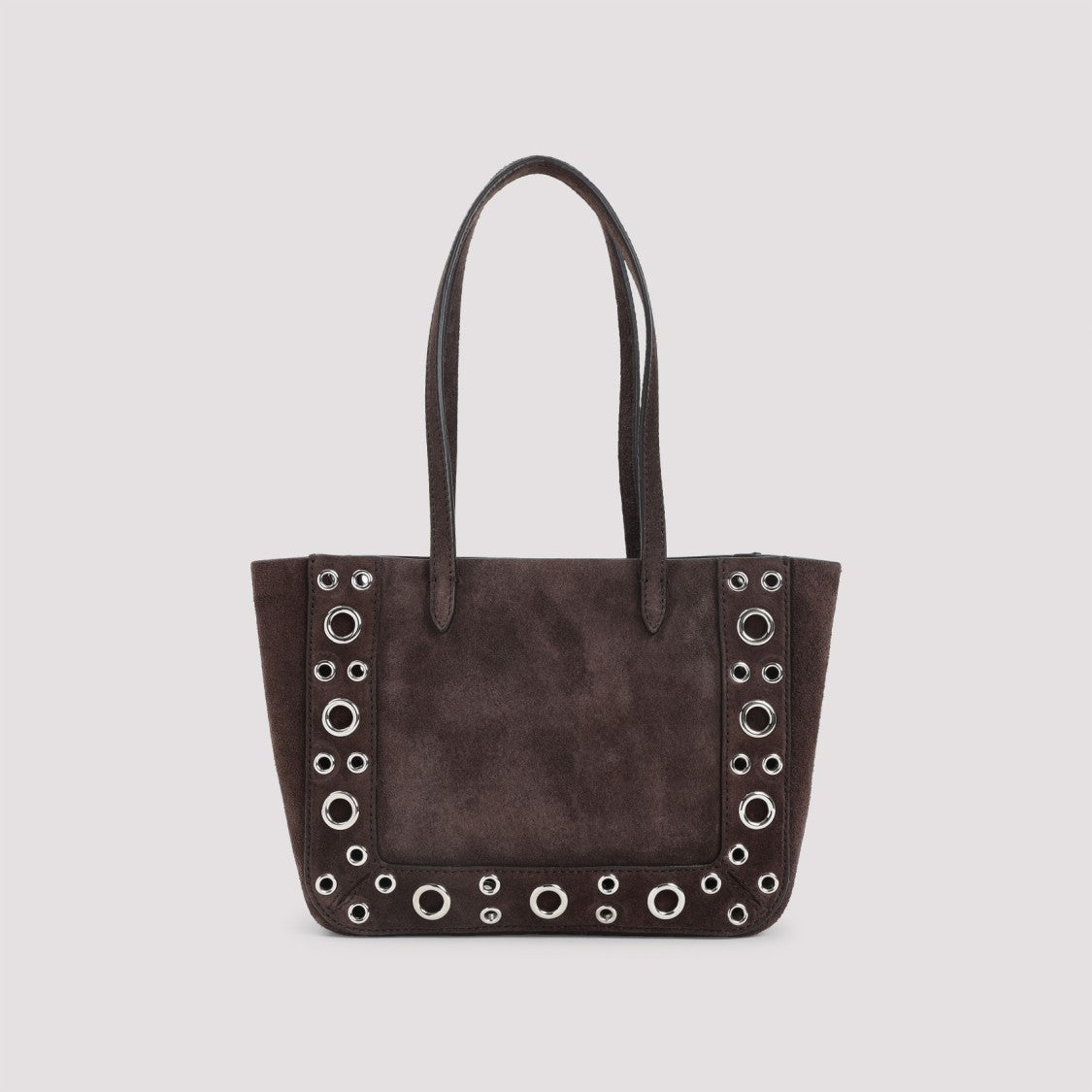 Valentino Garavani Spacious Brown Cow Suede Shoulder Bag