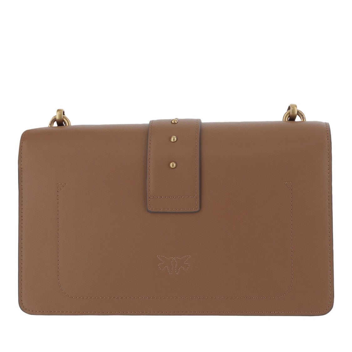 Pinko Brown Leather Flap Bag
