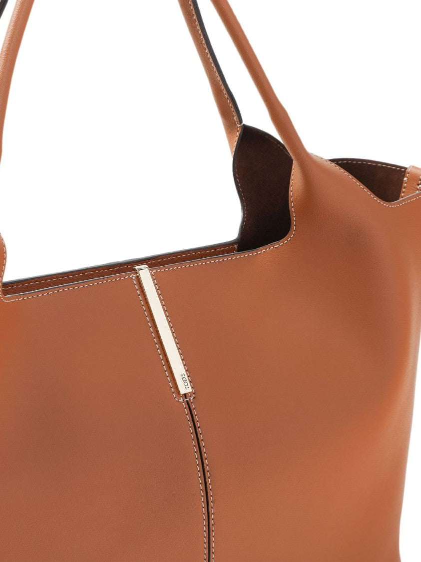 Tod's Spacious Cognac Brown Leather Handbag