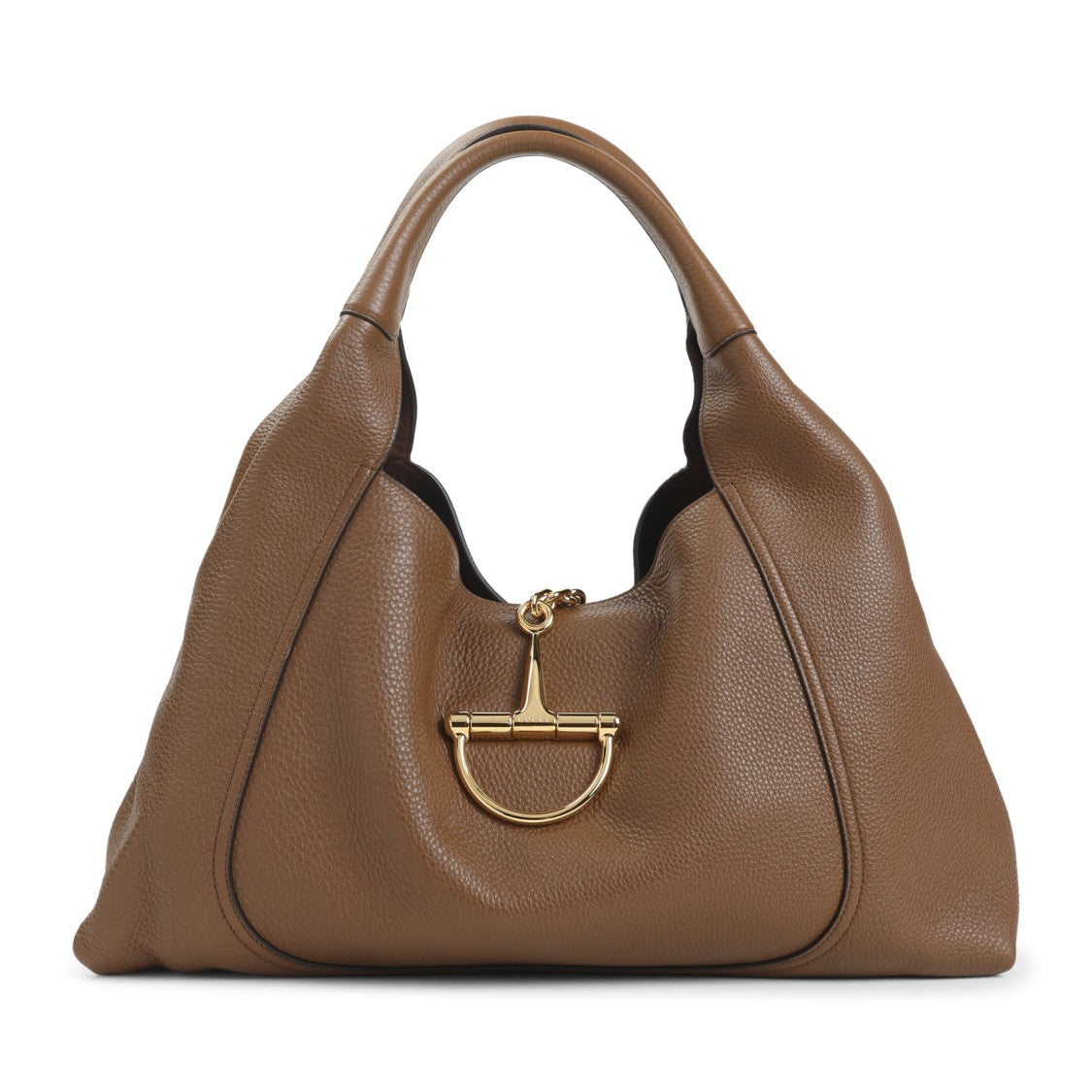 Gucci Soft-Structured Shoulder Bag With Gold-Tone Stirrup Clasp