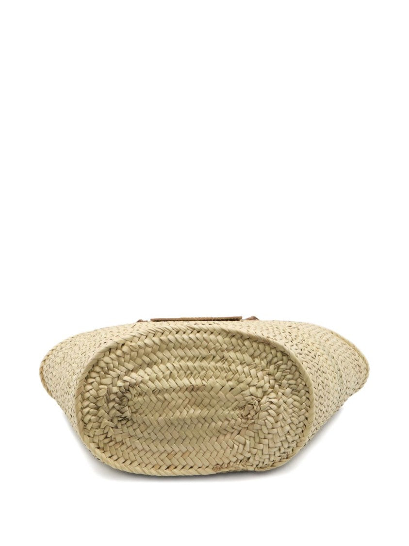 Jacquemus Woven Straw Tote Bag With Structured Silhouette And Leather Accents