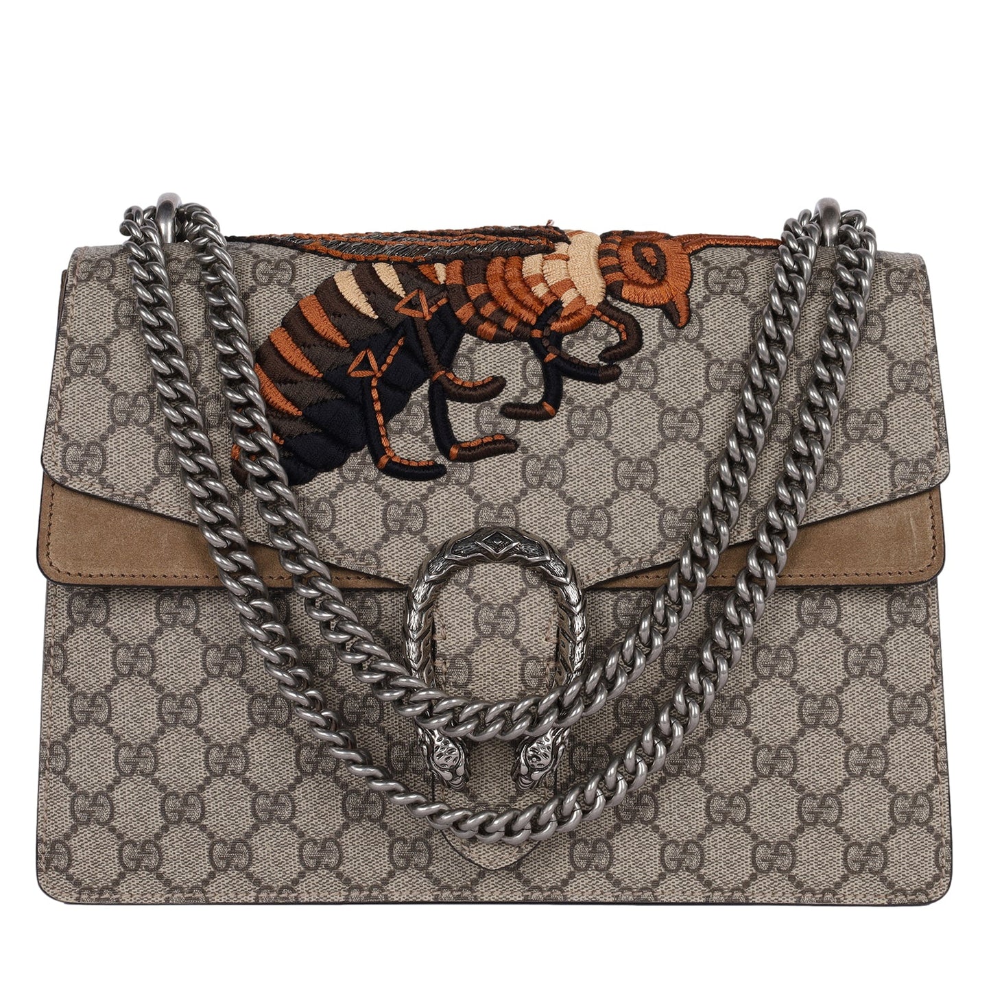 GG Supreme Monogram Bee Embroidered Shoulder Bag
