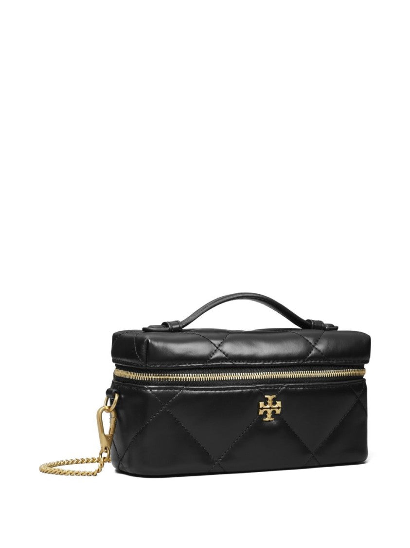 Tory Burch Quilted Compact Handbag With Gold Hardware