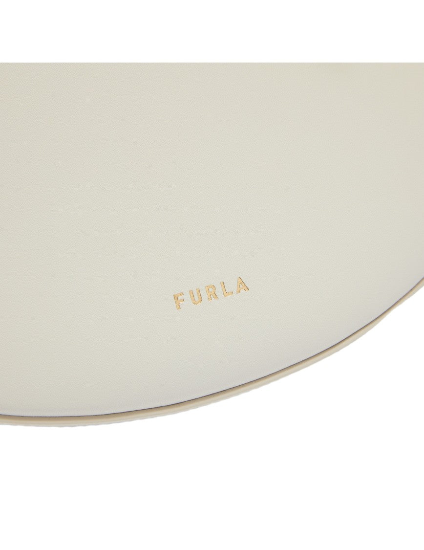 Furla Moonstone S Leather Shoulder Bag, Cream Color