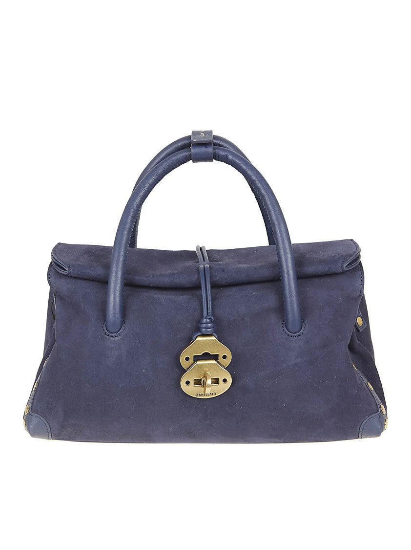 Zanellato Structured Velvet Leather Shoulder Bag