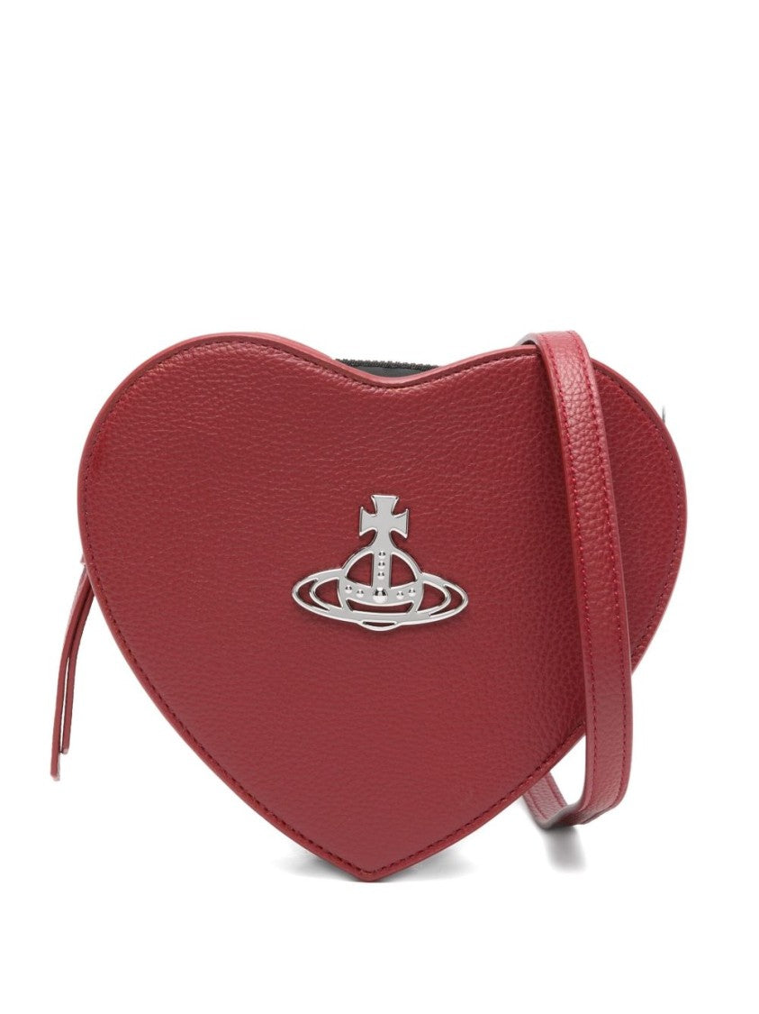 Vivienne Westwood Heart-Shaped Red Leather Bag With Orb Detail