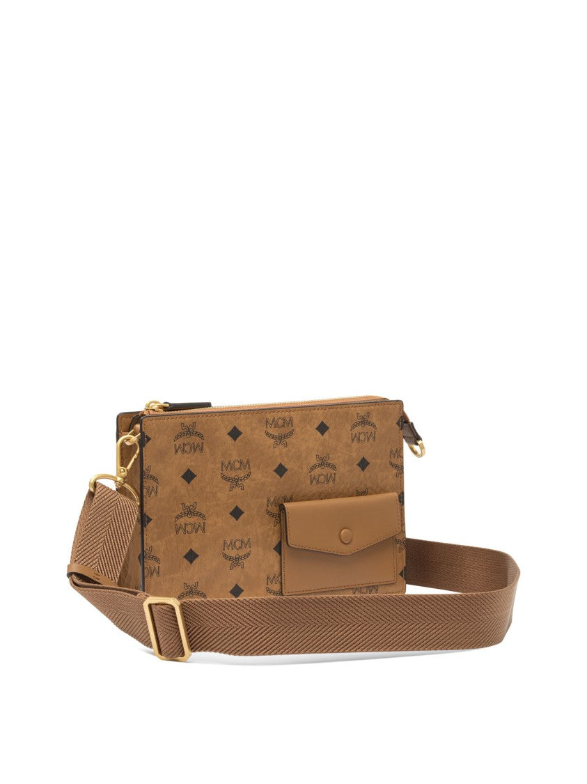 Mcm Rectangular Crossbody Bag With Logo Print
