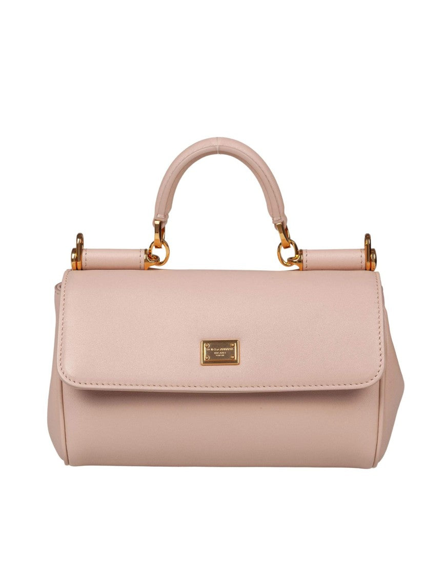 Dolce & Gabbana Sicily Handbag In Nude Leather