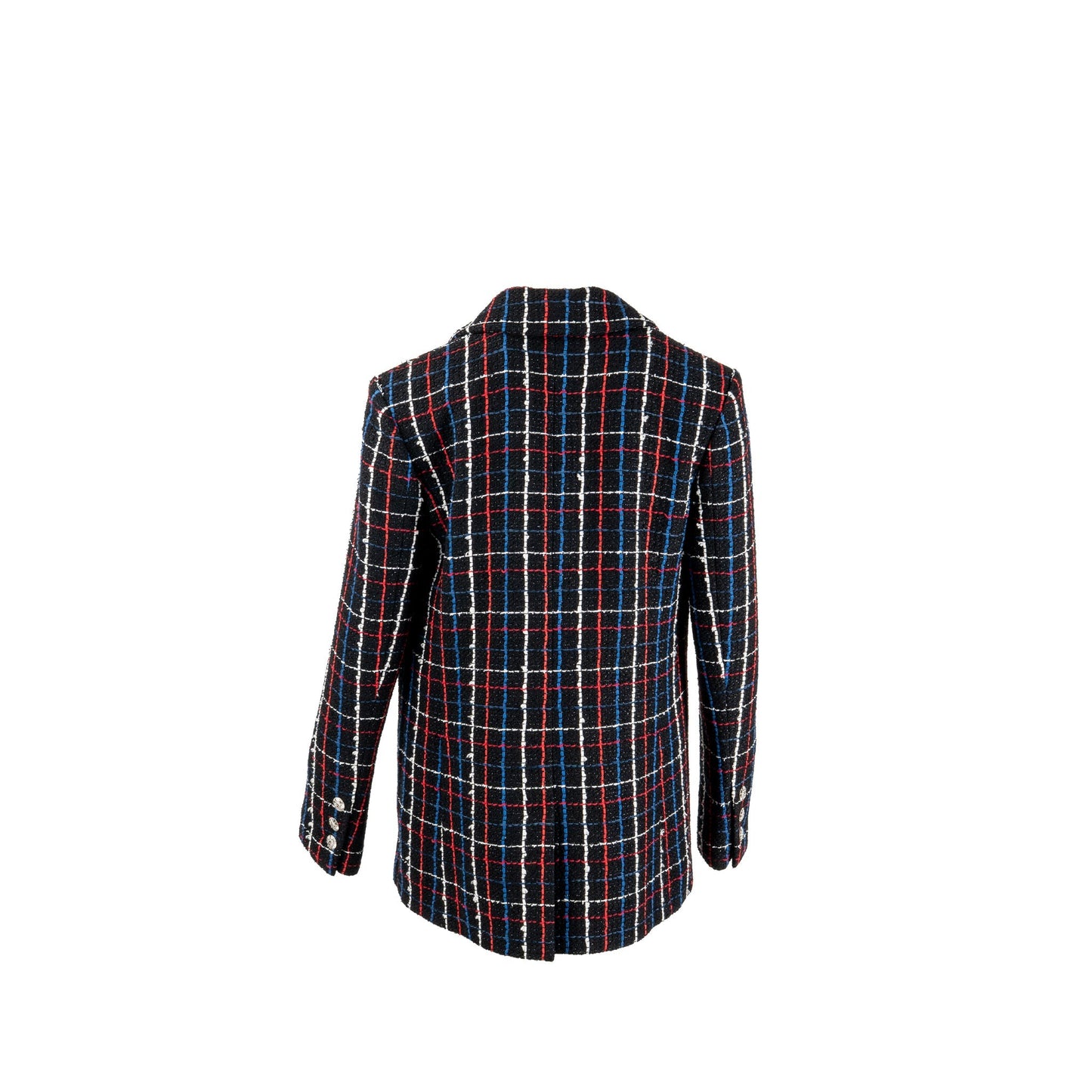 Chanel Size 40 CC Button Tweed Jacket Cotton/Polyester Black/Multicolour