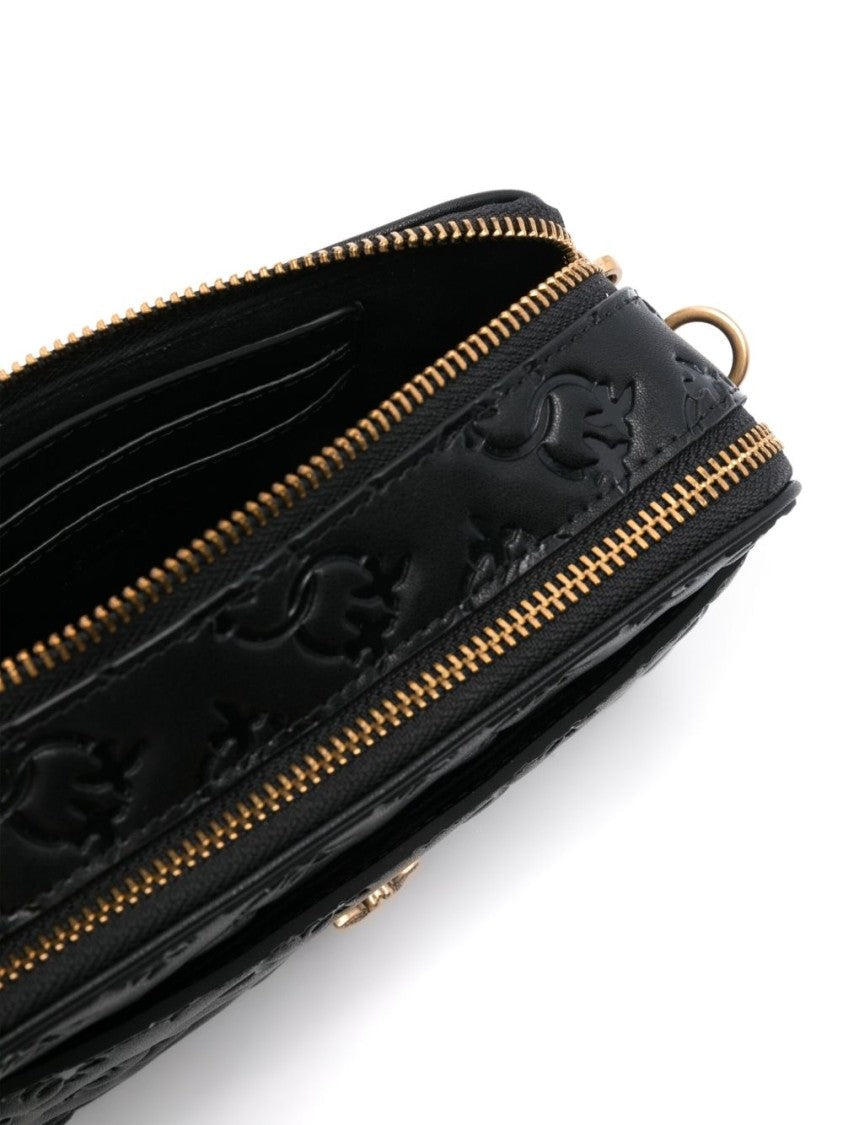 Pinko Textured Leather Crossbody Bag