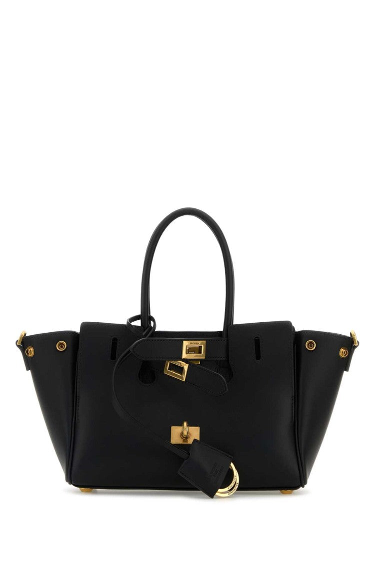 Balenciaga Black Leather Carry All Bel Air Shopping Bag