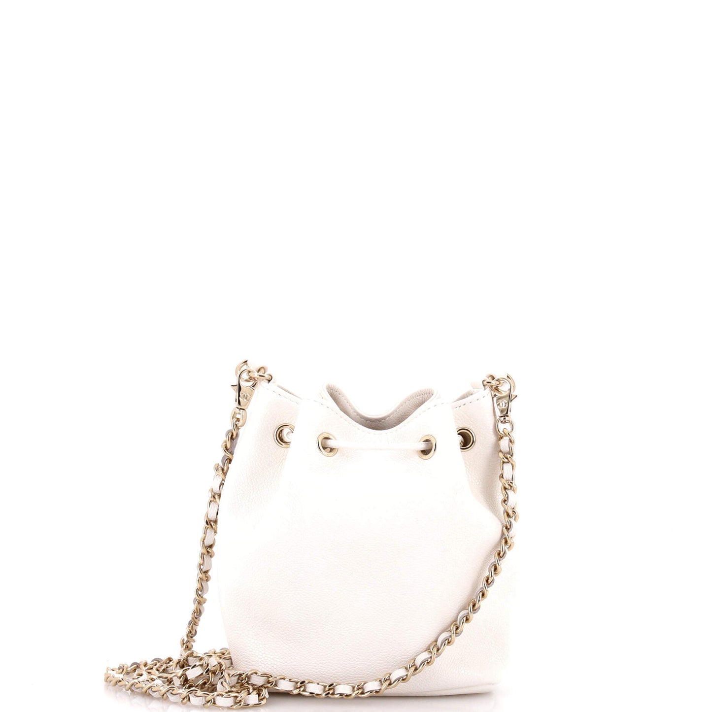 Business Affinity Drawstring Bucket Bag Quilted Caviar Mini