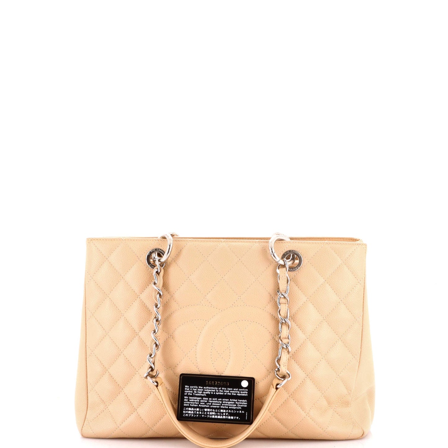 Grand Shopping Tote Quilted Caviar