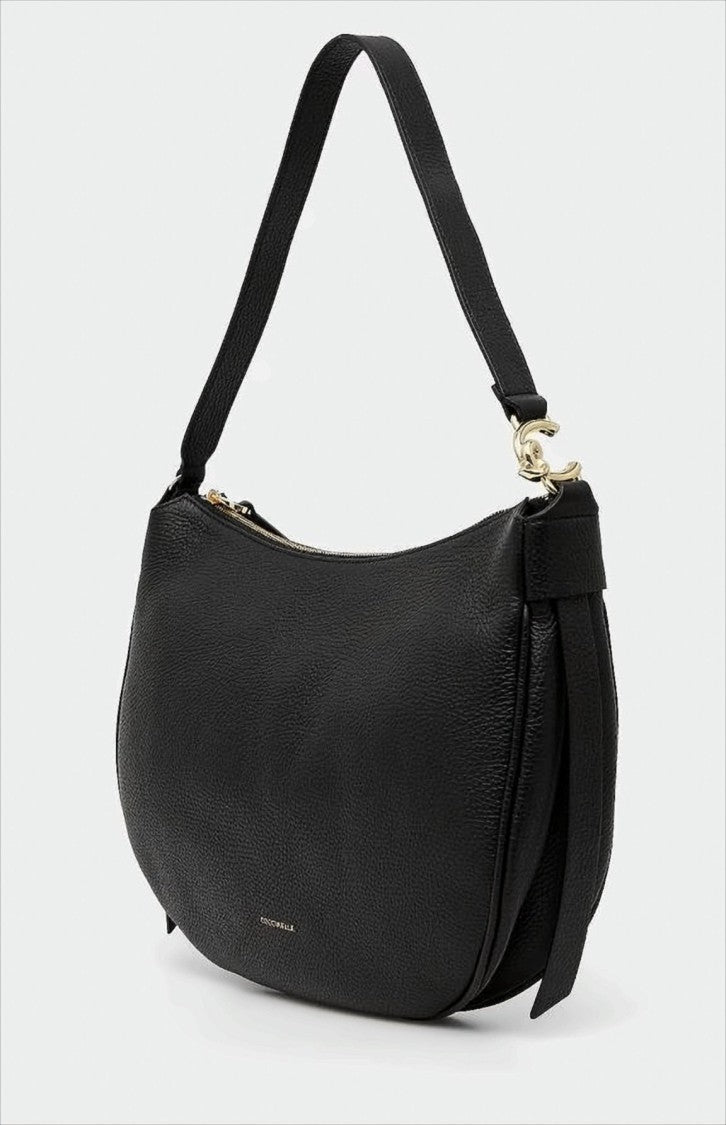 Coccinelle Large Black Handbag With Zippered Interior Compartments
