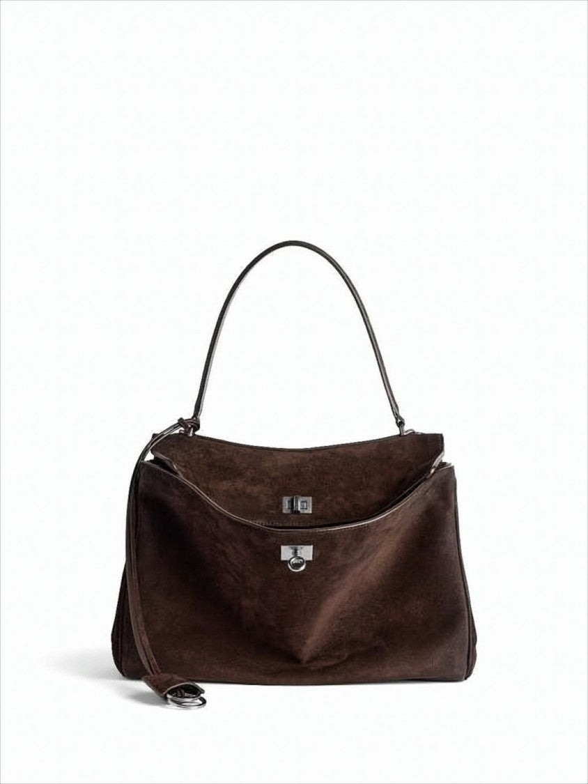Balenciaga Structured Brown Calf Leather Tote Bag