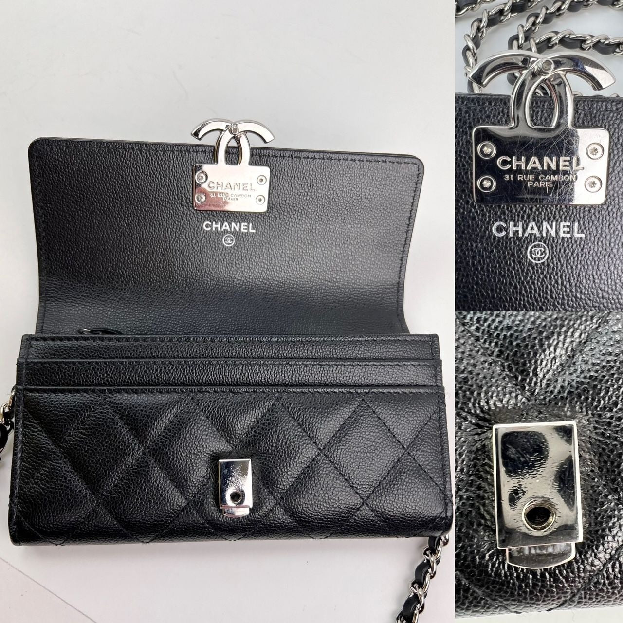 Chanel Quilted Calfskin CC Box Flap Wallet