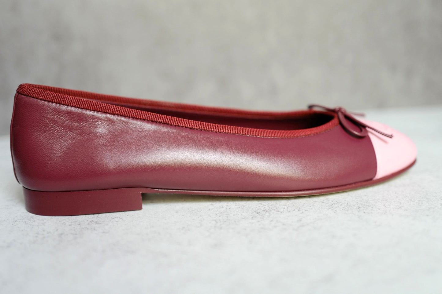 Chanel 26S Matthieu Blazy's Ballet Flats Burgundy Pink Lambskin Size 38