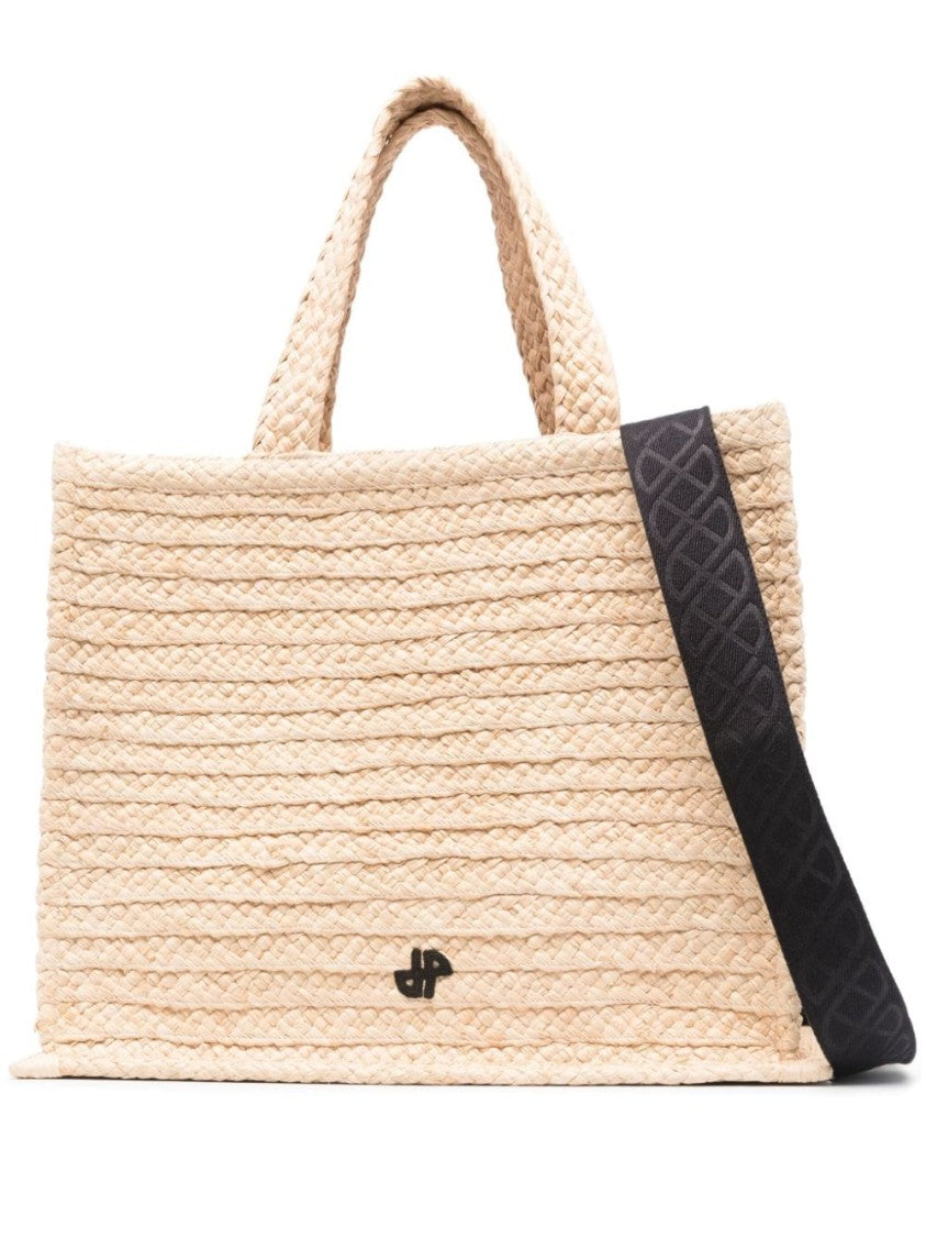 Patou Textured Vanilla White Raffia Handbag