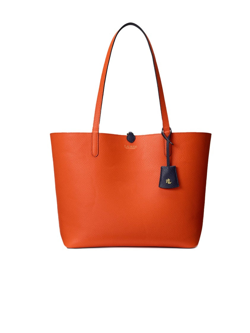 Lauren Ralph Lauren Rvrsble Medium Tote Faux Pebble Grain Bag – Blue