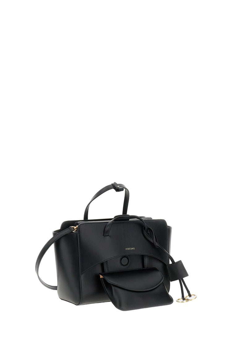 Hidesins Black Flap M Leather Crossbody Bag