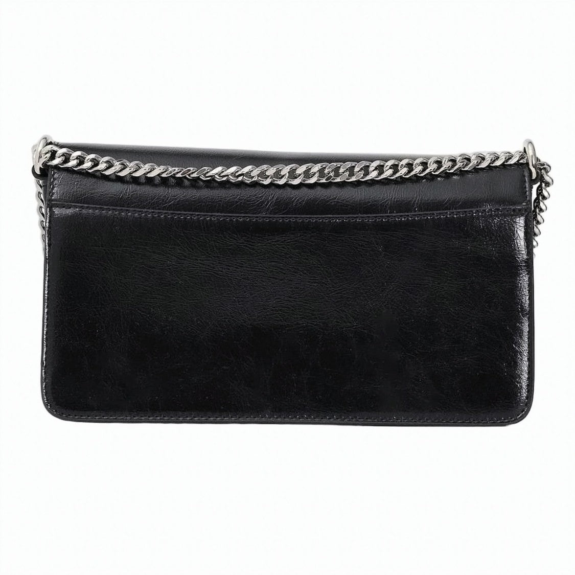 Richmond Structured Black Polyurethane Shoulder Bag